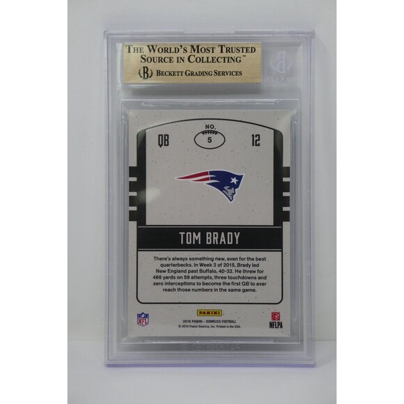 2016 Donruss Legends of the Fall #5 Tom Brady Patriots🔥Beckett 9.5 GEM🔥LOW POP - Picture 4 of 6